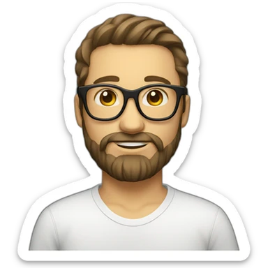 A boy with sun eyeglasse and long facial hair and white skin sticker