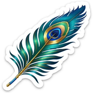 Make an peacock feather emoji. Like the reference image there is an peacock feather  sticker