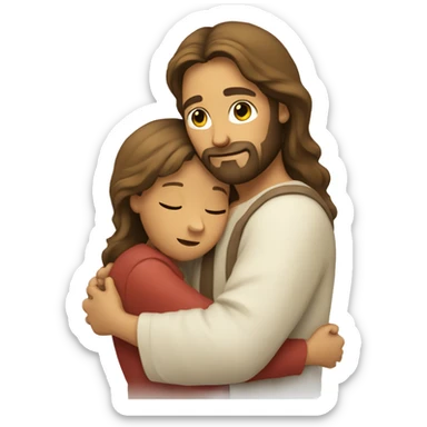 Jesus hugging a child sticker