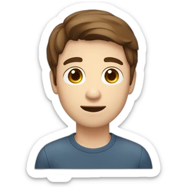 A 20 years Old boy with Brown hair saying “STOP” with his hand sticker