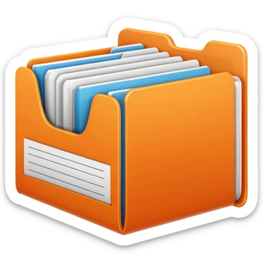 Orange folder files r sticker