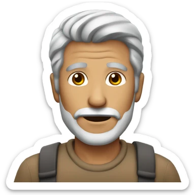 gray haired man with tan skin sticker