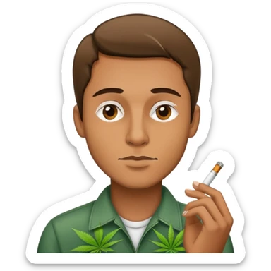 Guy smoking weed sticker
