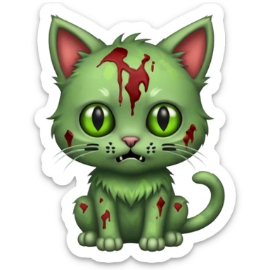 cute zombie cat sticker