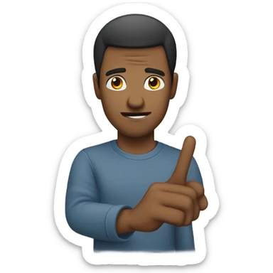 Man with hand sticking straight out making a “bruh” face  sticker