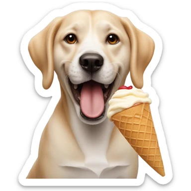 Dog with a ice cream cone  sticker