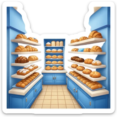blue bakery store sticker