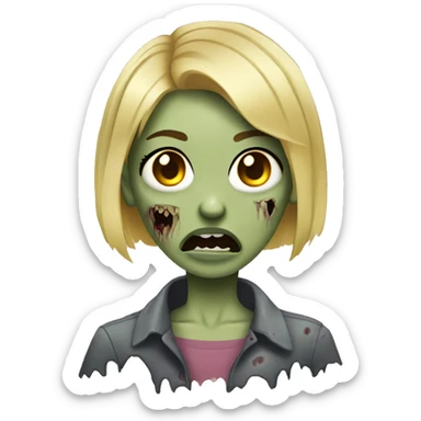 zombie girl blonde with short haie sticker