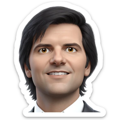 realistic portrait of a man sticker