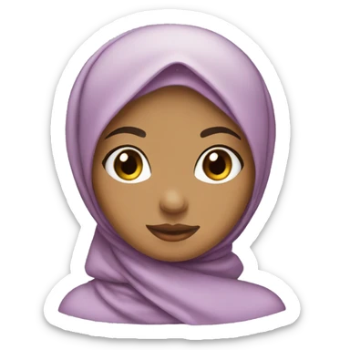 Hijab girl with a bow sticker
