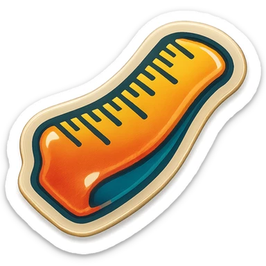 A measurement rule sticker in retro stickers style, with a vintage design and colorful details sticker