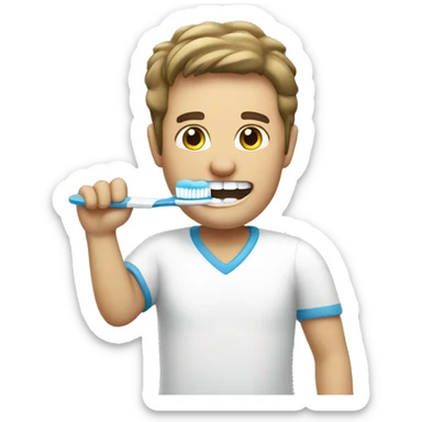 tooth brushing man sticker