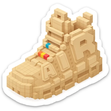 Nike Air More Uptempo sneakers in beige with subtle colorful beads on the laces sticker