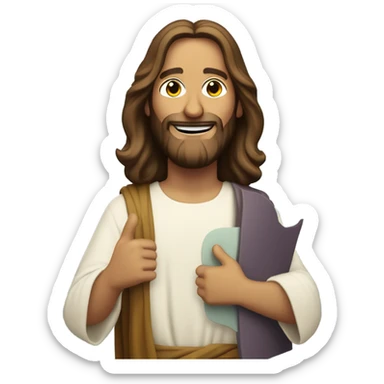 Jesus holding a pretty sign that says don’t crash out sticker
