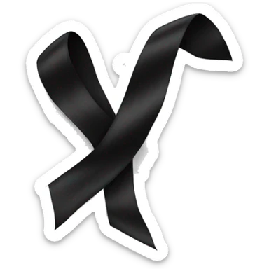 Long black ribbon sticker