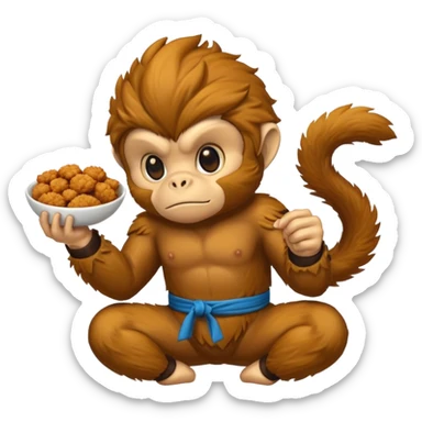Fried chicken eating a ninja monkey sticker