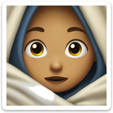 Girl crying under a blanket sticker