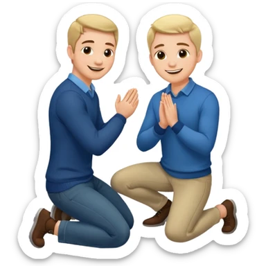 man kneeling and asking for marriage sticker