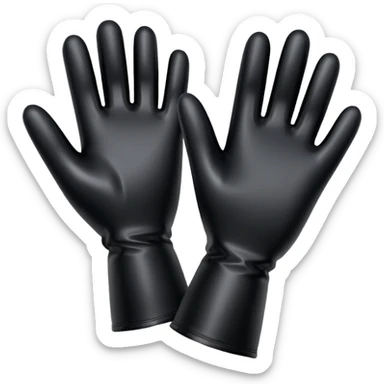 A pair of Black latex gloves sticker