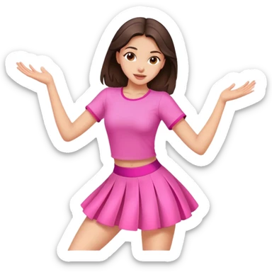 Fantastic dance emotion!!! (brunette girl in pink clothes) sticker