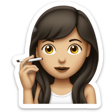 brunette girl smoking sticker