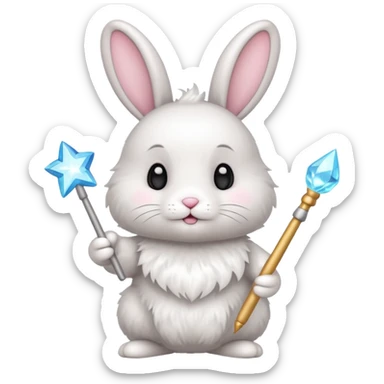 Bunny with magic wand sticker