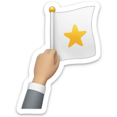 Surrender waving white flag sticker