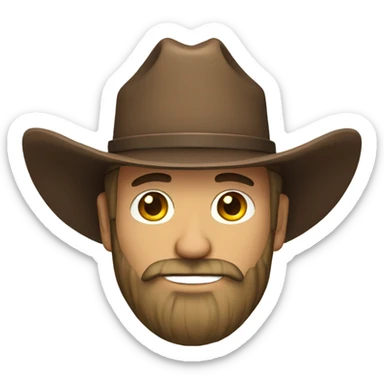 Bearded man with cowboy hat sticker