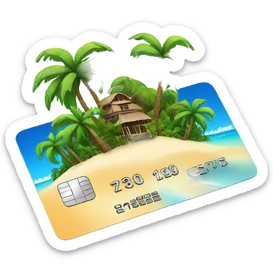 tropical island credit card sticker