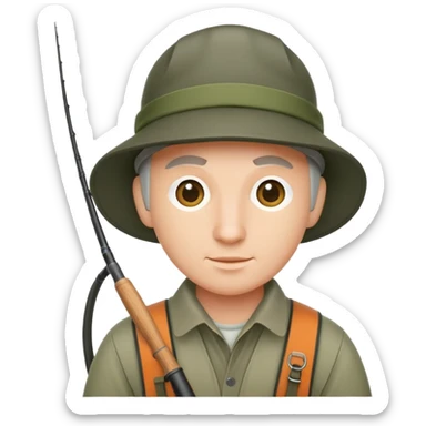 Fly fisherman sticker