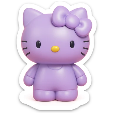 lavender bow vinyl figure style sticker