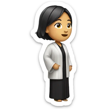 Asian woman lawyer Wearing a robe side profile sticker