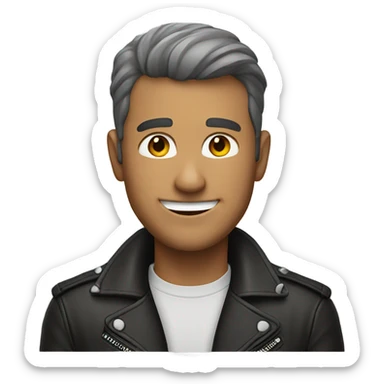smiling guy in leather jacket sticker