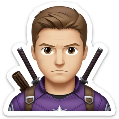 hawkeye clint barton portrait marvel, brown hair from captain america: civil war sticker