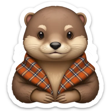 Loutre avec un plaid  sticker