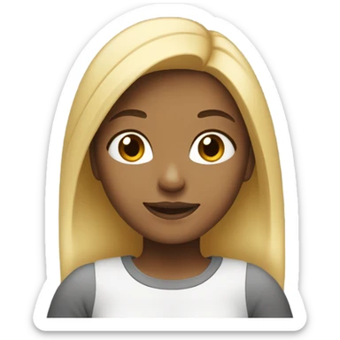 Girl with half blond and black hair sticker