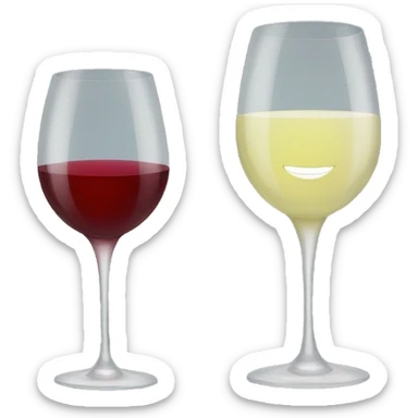 smiling wine glass but with wine that is ruby red sticker