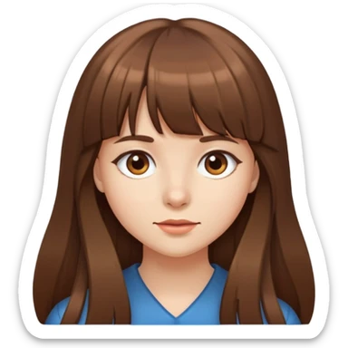 Girl with long hair and bangs sticker