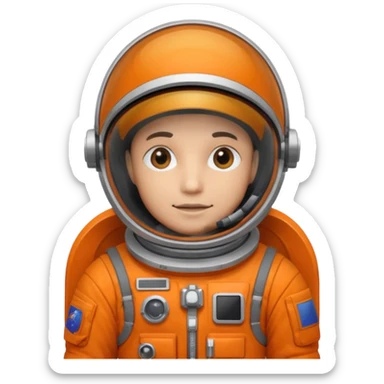 Engineer in an orange astronaut suit sticker