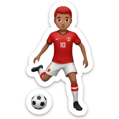 soccer player with red jersey sticker