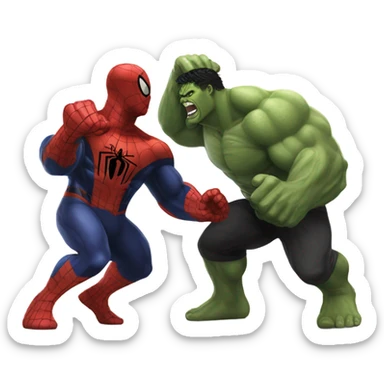 Spiderman fight hulk and thanos sticker