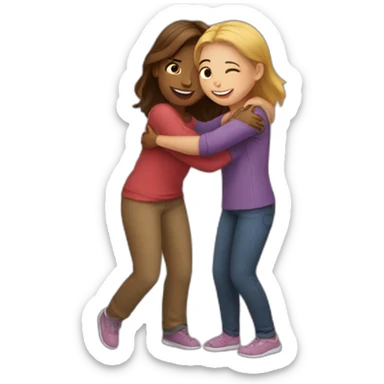 Sister hugs sticker