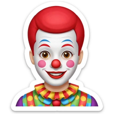 buzz cut black haired clown sticker