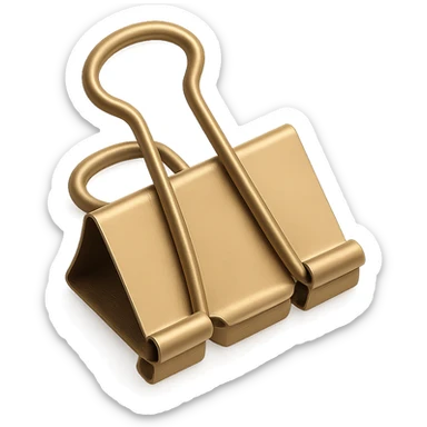 a gold binder clip, top view sticker