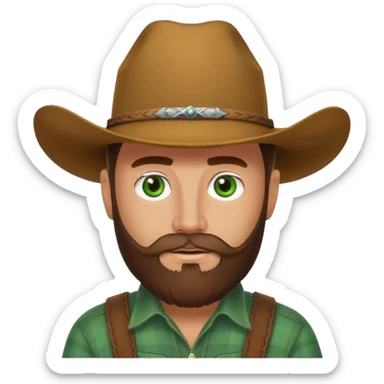 yellowstone dutton ranch cowboy with beard and green eyes sticker