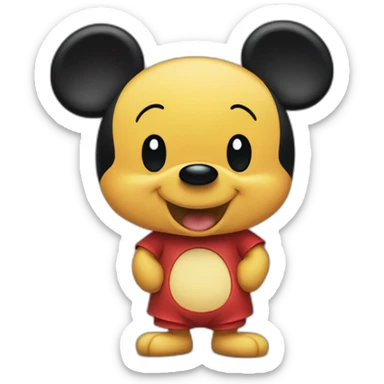 Mickey Mouse mixed with Winnie the Pooh sticker