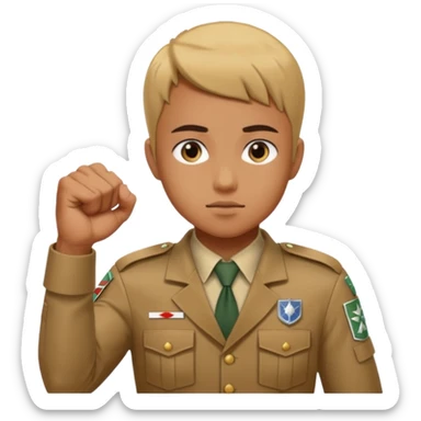 Shinzou wo sasageyo and fist on the chest sticker