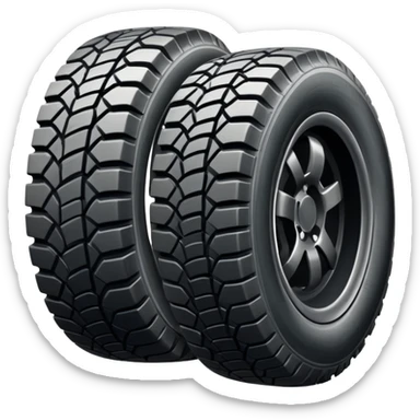 car tire with treads sticker