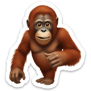 Orangutan￼ pointing with a finger  sticker