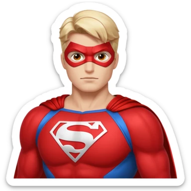 red  super hero with SS on their uniform sticker